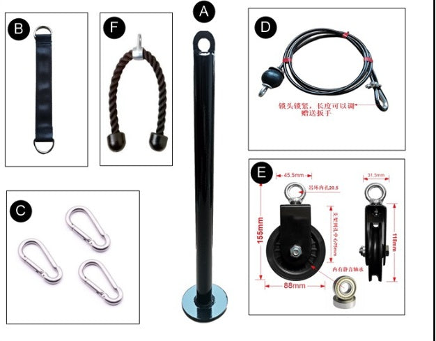Sistema de poleas para entrenar en casa